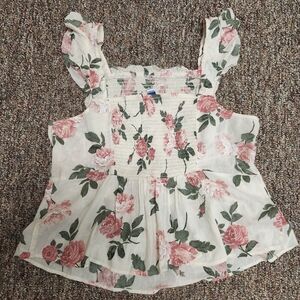 Old Navy Pink Floral Women's Cropped Top Size XXL